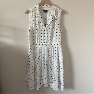 NWT Donna Karan Black and White Polka Dot Dress